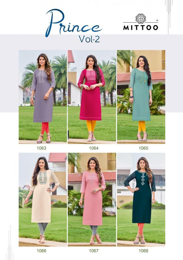 Mittoo Prince 2 Rayon Casual Wear Designer Kurti Collection